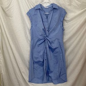NEW YORK & COMPANY | Chambray Stretch midi sleeveless dress button up